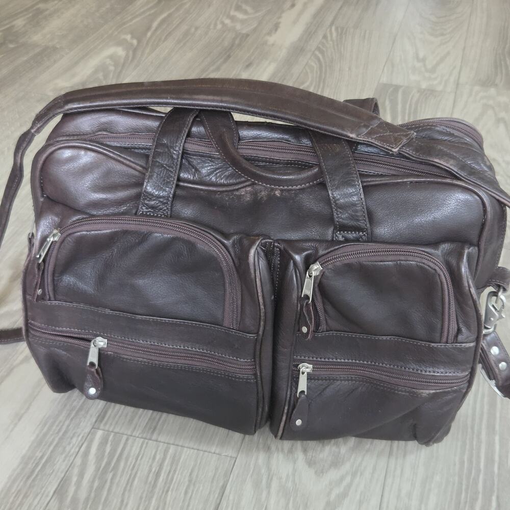Canyon Outback Leather Goods Briefcase Brown messenger-style hand-assembled